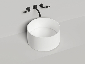 Раковина из искусственного камня S-Sense Salini ARMONIA 130412TG 50х50 накладная цвет белый 1 отверстие под смеситель